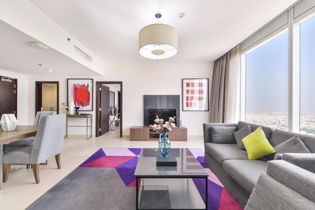 ナシマ タワー ホテル アパートメント ドバイ エクステリア 写真 A living room in a serviced apartment in Dubai